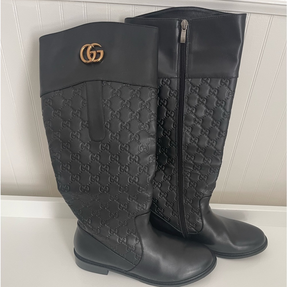Gucci  GG Monogram Boots Black Size 42